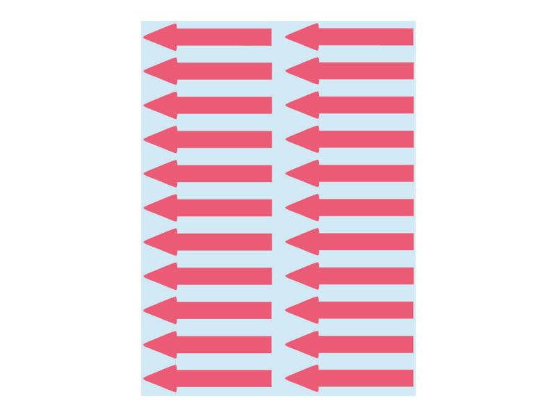 Diagramm mit vielen rosa nach links zeigenden Pfeilen, die in zwei vertikalen Spalten auf hellblauem Hintergrund angeordnet sind und wiederholte Bewegung oder Richtung nach links andeuten.