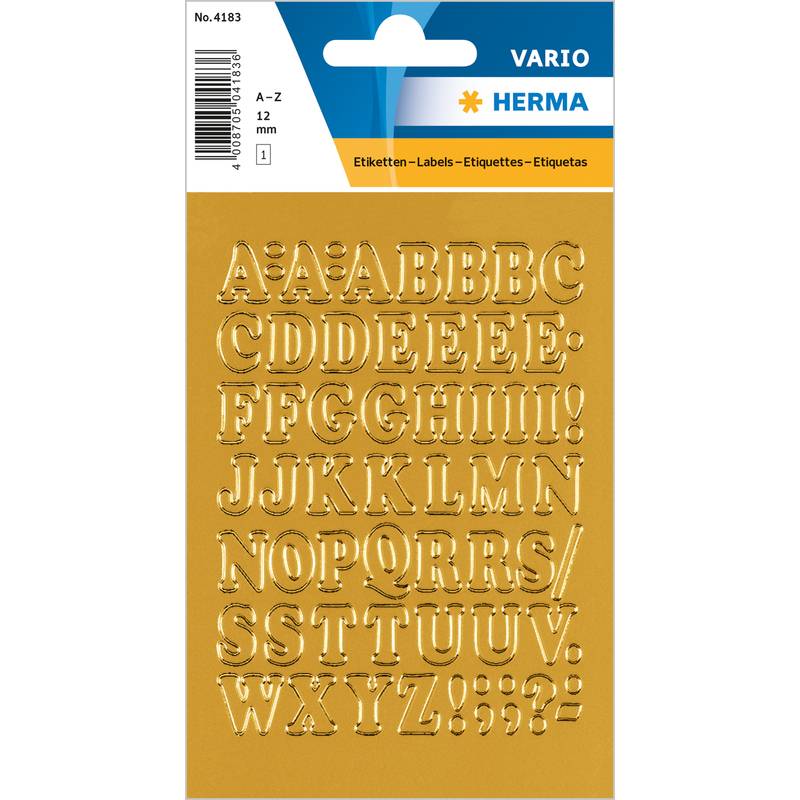 HERMA Buchstaben-Sticker A-Z, Folie gold, 12 mm hoch