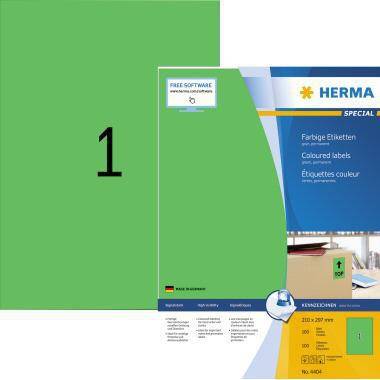 HERMA Etikett SPECIAL 4404 210x297mm grün 100 St./Pack.