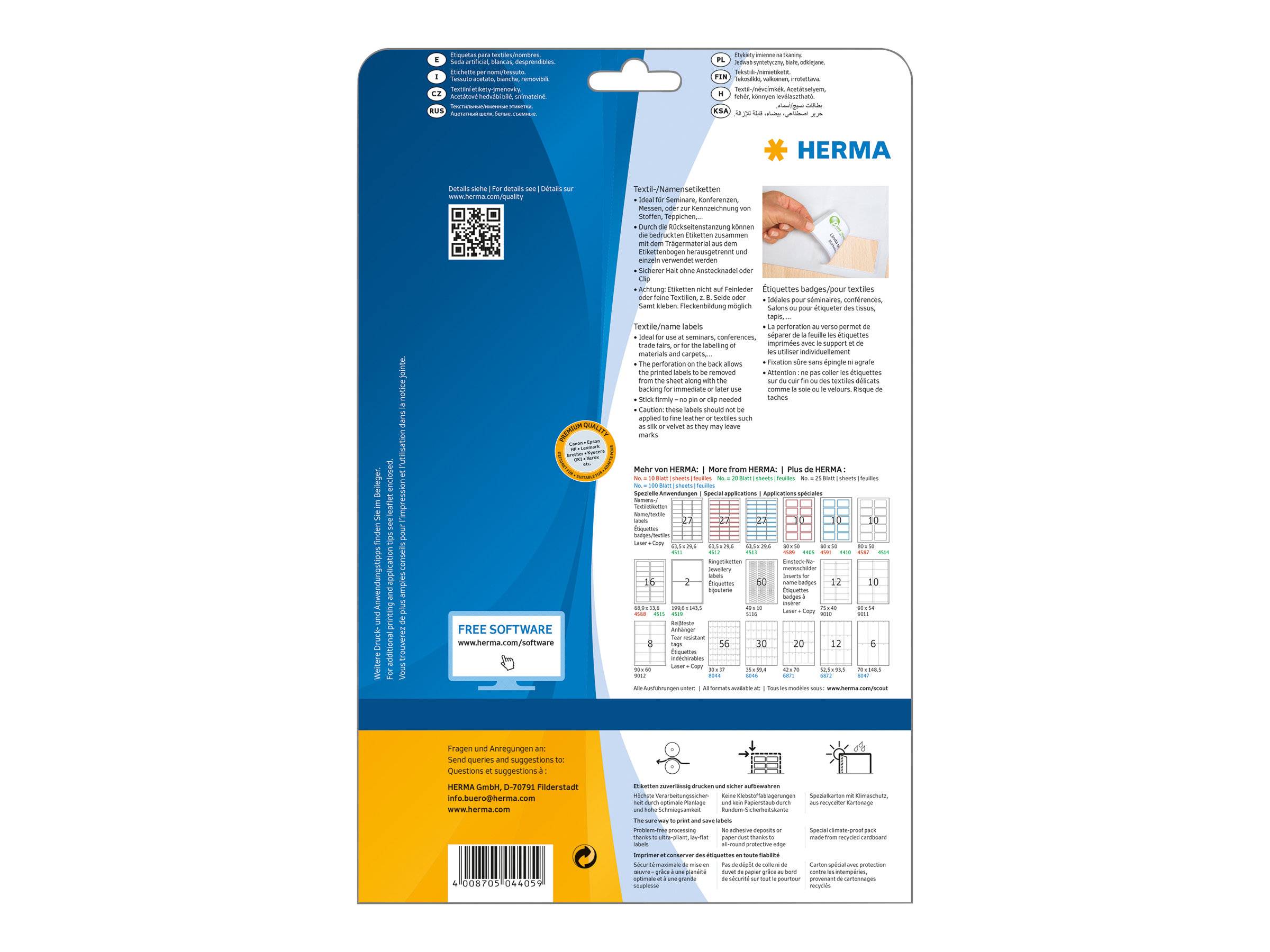 HERMA Special Name labels - Selbstklebend - Weiß/Rot - 80 x 50 mm 200 Etikett(en) (20 Bogen x 10)