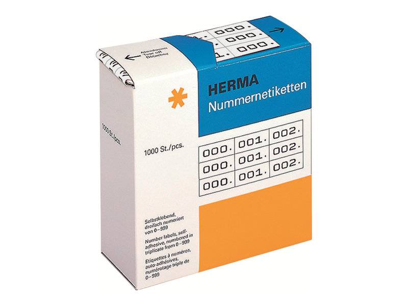 HERMA - Schwarz, weiß - 10 x 22 mm 3000 Etikett(en) (1000 Bogen x 3)