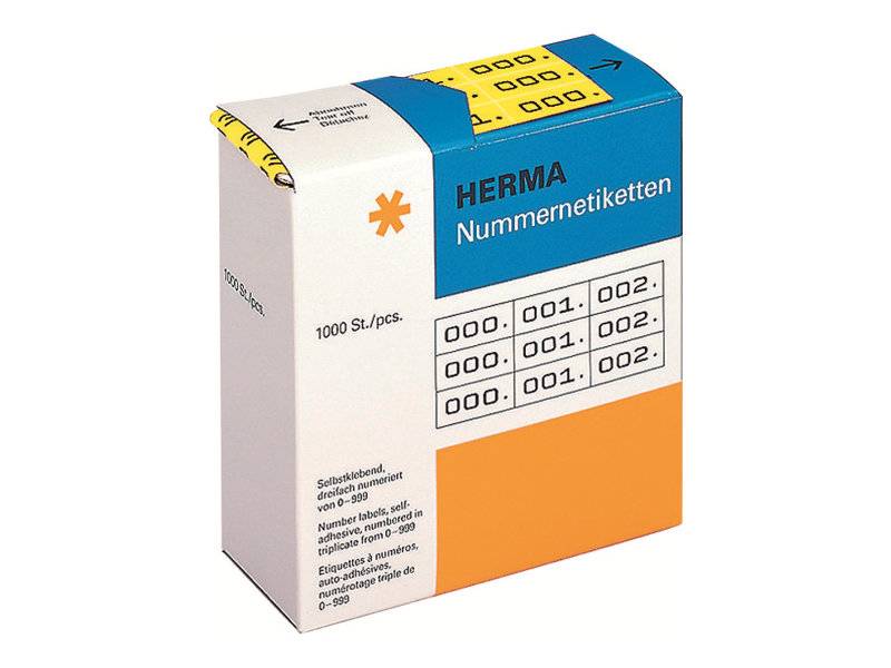 HERMA - Schwarz, Gelb - 10 x 22 mm 3000 Etikett(en) (1000 Bogen x 3)