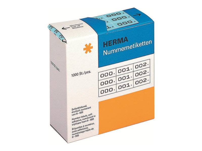 HERMA - Schwarz, Blau - 10 x 22 mm 3000 Etikett(en) (1000 Bogen x 3)