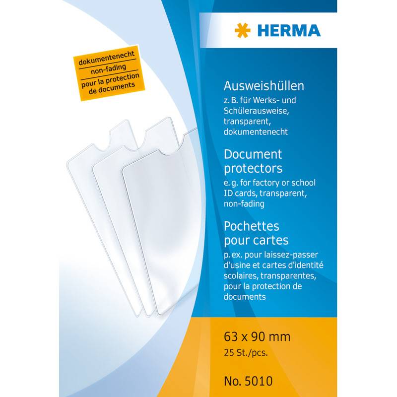 HERMA Ausweishülle, PP, 1-fach, 0,14 mm, Format: 63 x 90 mm