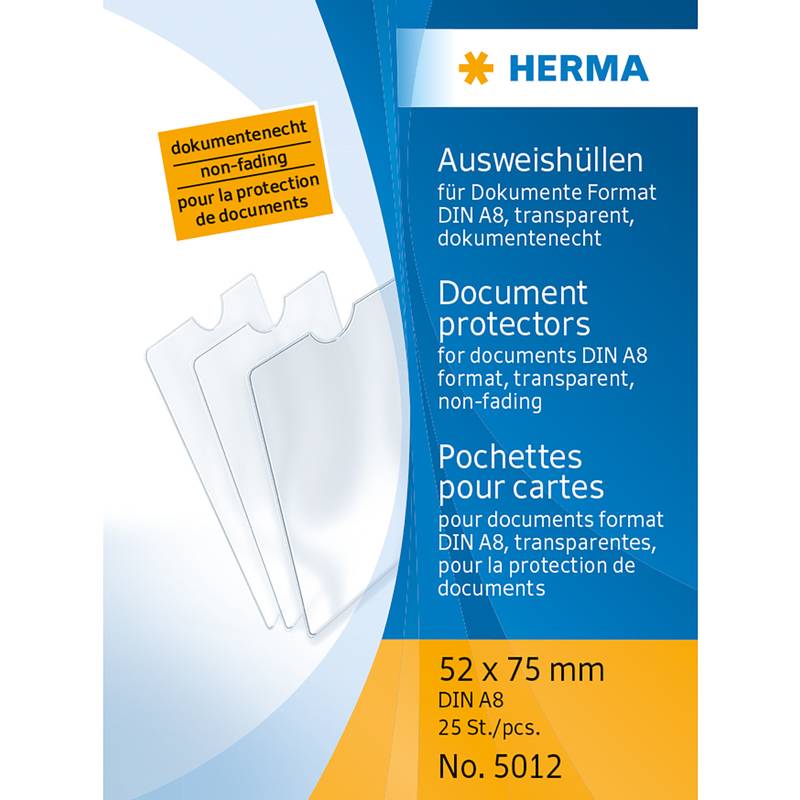 HERMA Ausweishülle, PP, 1-fach, 0,14 mm, Format: 52 x 75 mm