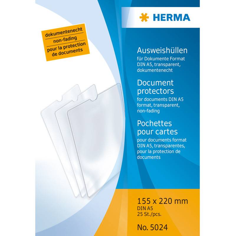 HERMA Ausweishülle, PP, 1-fach, 0,14 mm, Format: 155 x 220mm