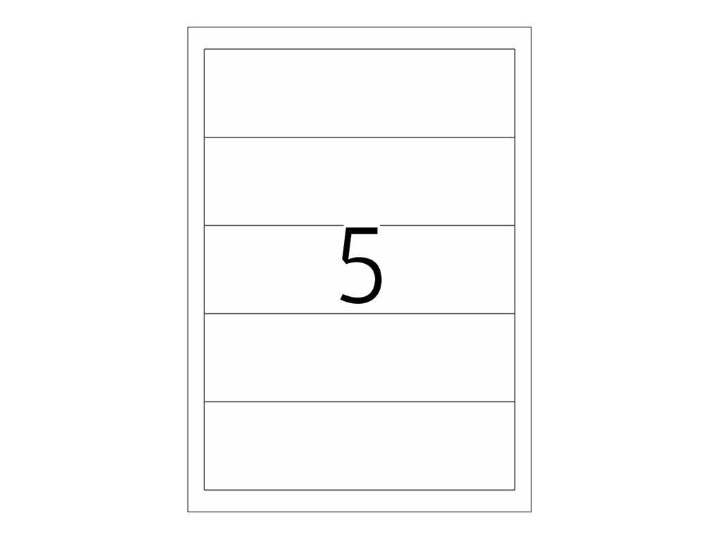 Nummer 5 zentriert auf einer leeren weißen rechteckigen Karte mit horizontalen Trennlinien.