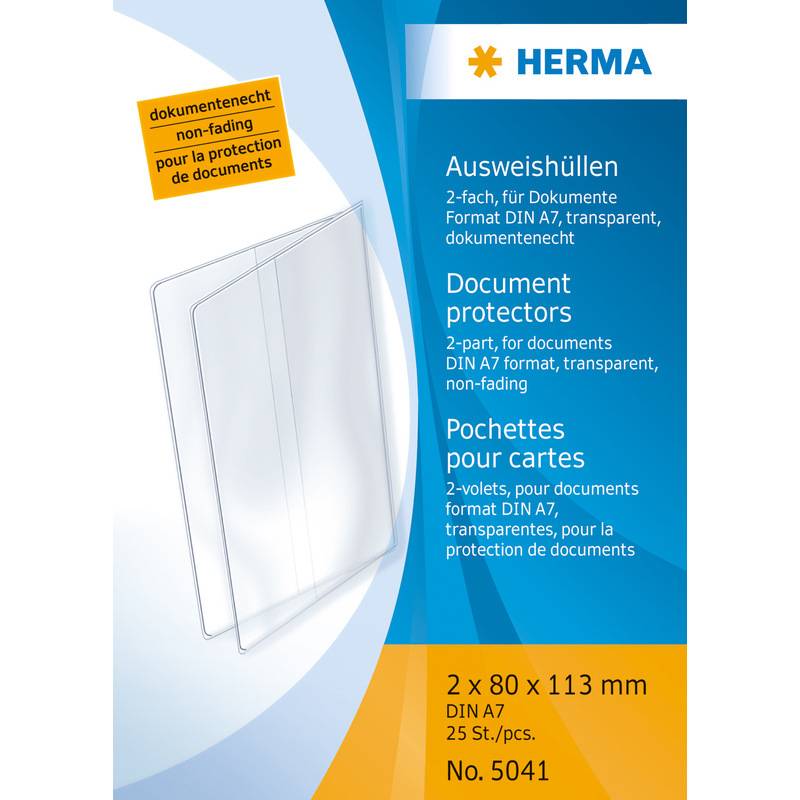 HERMA Ausweishülle, PP, 2-fach, 0,14 mm, Format: 80 x 113 mm