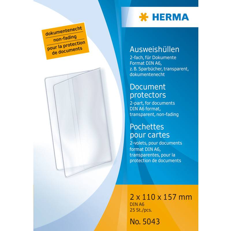 HERMA Ausweishülle, PP, 2-fach, 0,14 mm, Format: 110 x 157mm