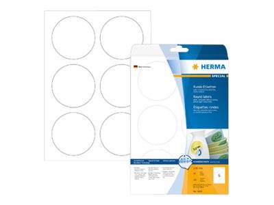 HERMA Special - Papier - matt - selbstklebend, entfernbarer Klebstoff - weiß - 85 mm rund 150 Etikett(en) (25 Bogen x 6)