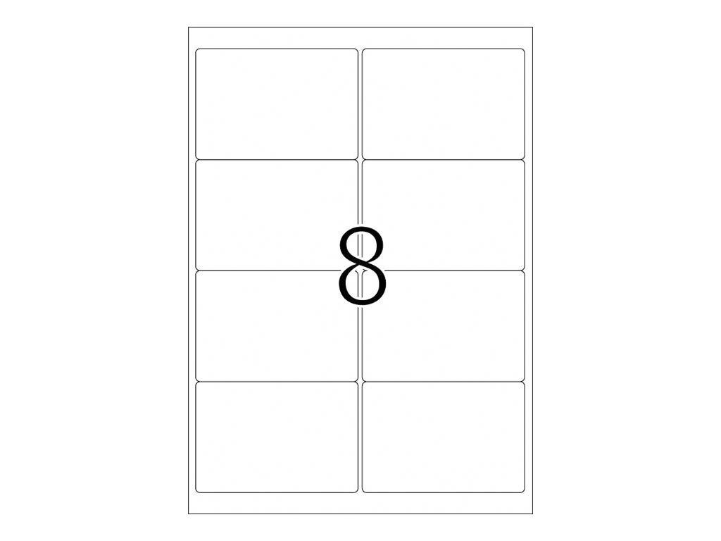Eine leere 2-spaltige mal 4-zeilige Vorlagenlayout mit der Zahl 8 mittig darüber zentriert, wahrscheinlich für Etikettierblätter oder druckbare Karten gedacht.