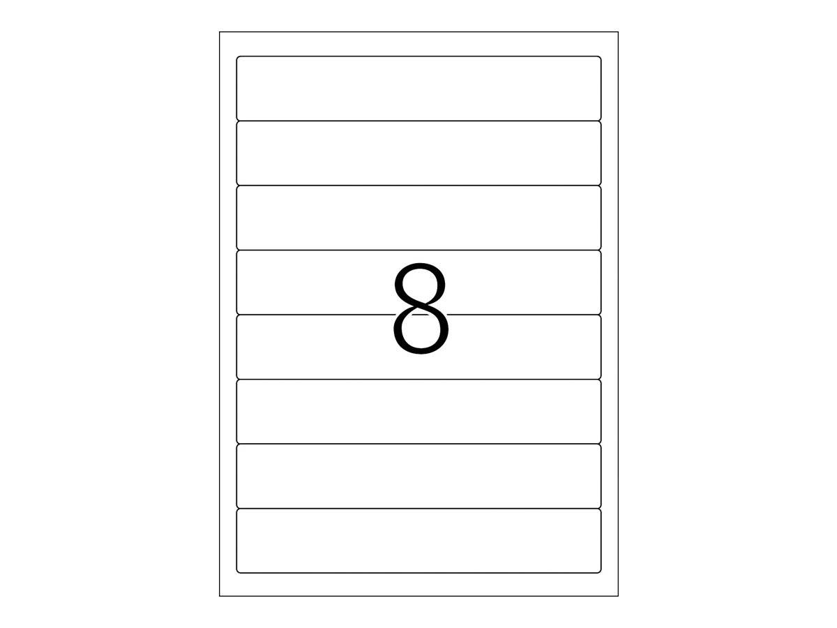 Eine nummerierte Diagrammkarte mit acht leeren horizontalen Abschnitten und einer großen 8 in der Mitte zentriert.