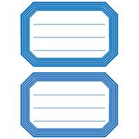 HERMA Schuletiketten neutral blauer Rand liniert 82x55 mm, Blau, Weiß, Rechteck, Blau auf weiss, Universal, 82 mm, 55 mm
