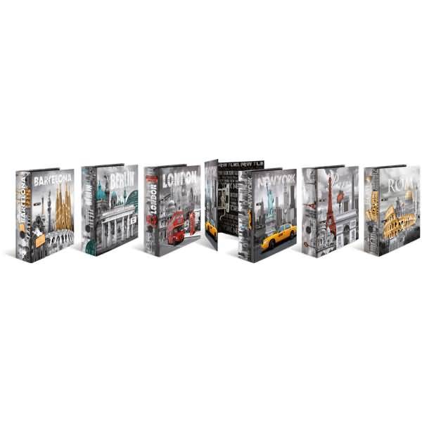 Motivordner Städte A4 70mm VE=10 Stück 5 Motive sortiert