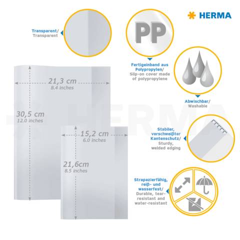 Heftschoner PP A5 transparent/violett, 7486, Herma