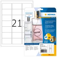 HERMA - Selbstklebend - durchsichtig - 38.1 x 63.5 mm 525 Etikett(en) (25 Bogen x 21)