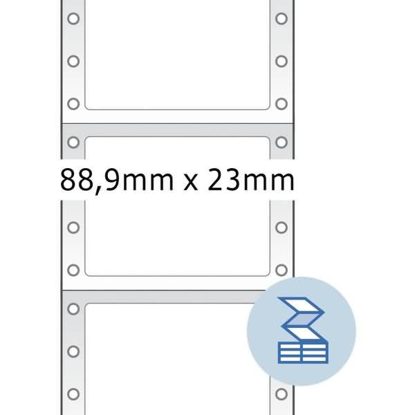 Computeretiketten endlos 88,9x23,0mm 1-bahnig VE=2000 Stück