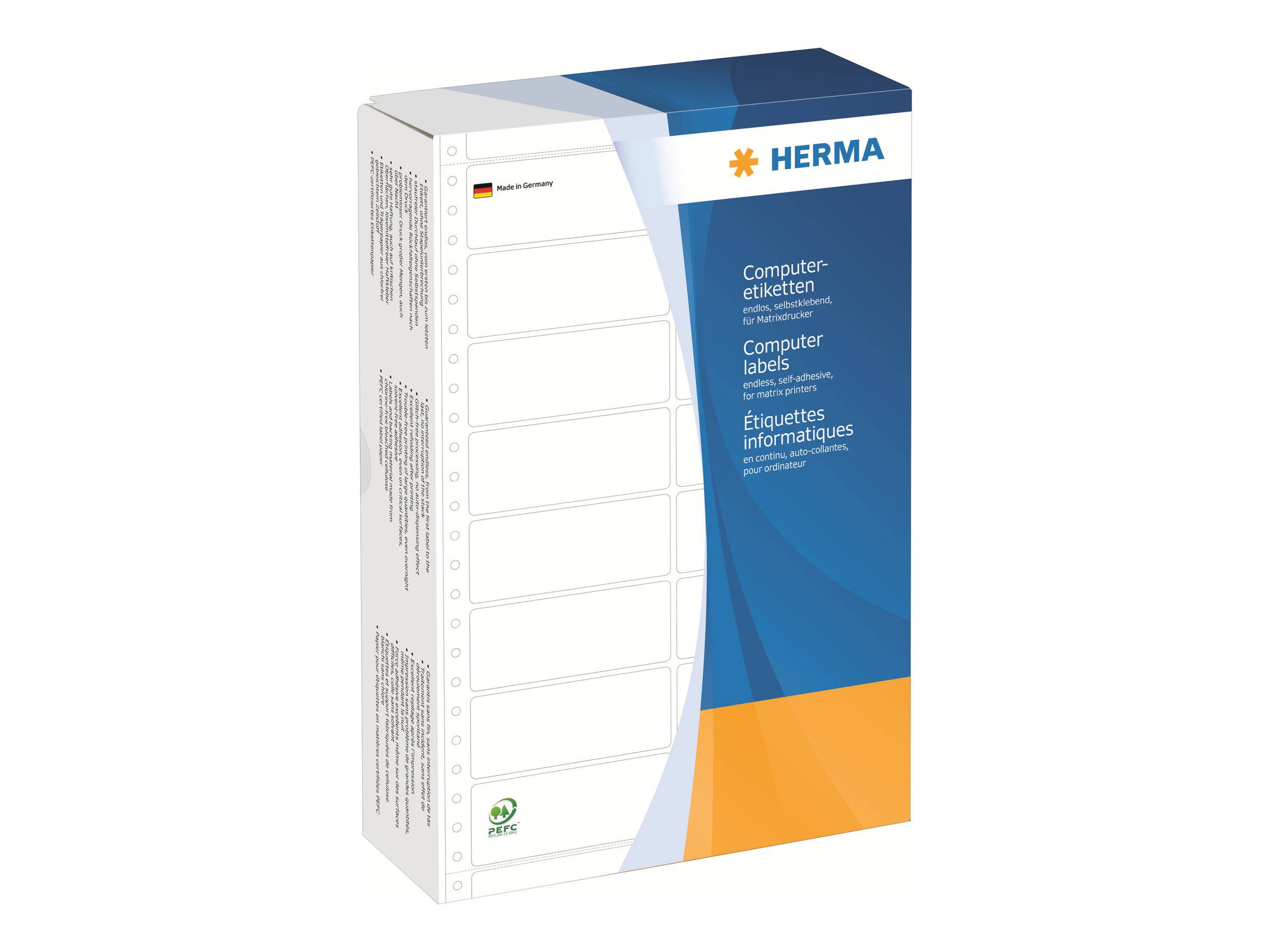 HERMA Computer labels - Papier - matt - permanent selbstklebend - perforiert - weiß - 88.9 x 35.7 mm 8000 Etikett(en) (2