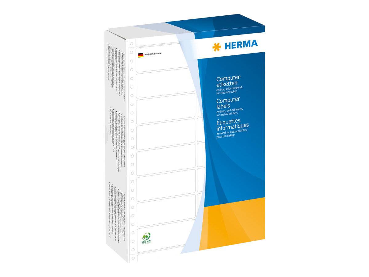 HERMA Computer labels - Papier - matt - permanent selbstklebend - perforiert - weiß - 88.9 x 35.7 mm 8000 Etikett(en) (2