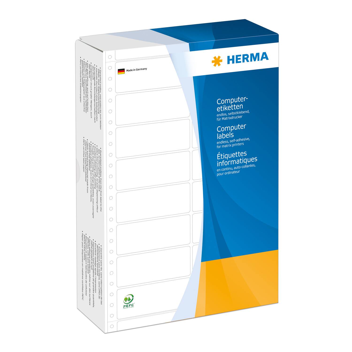 HERMA Computer labels - Papier - matt - permanent selbstklebend - perforiert - weiß - 88.9 x 35.7 mm 8000 Etikett(en) (2