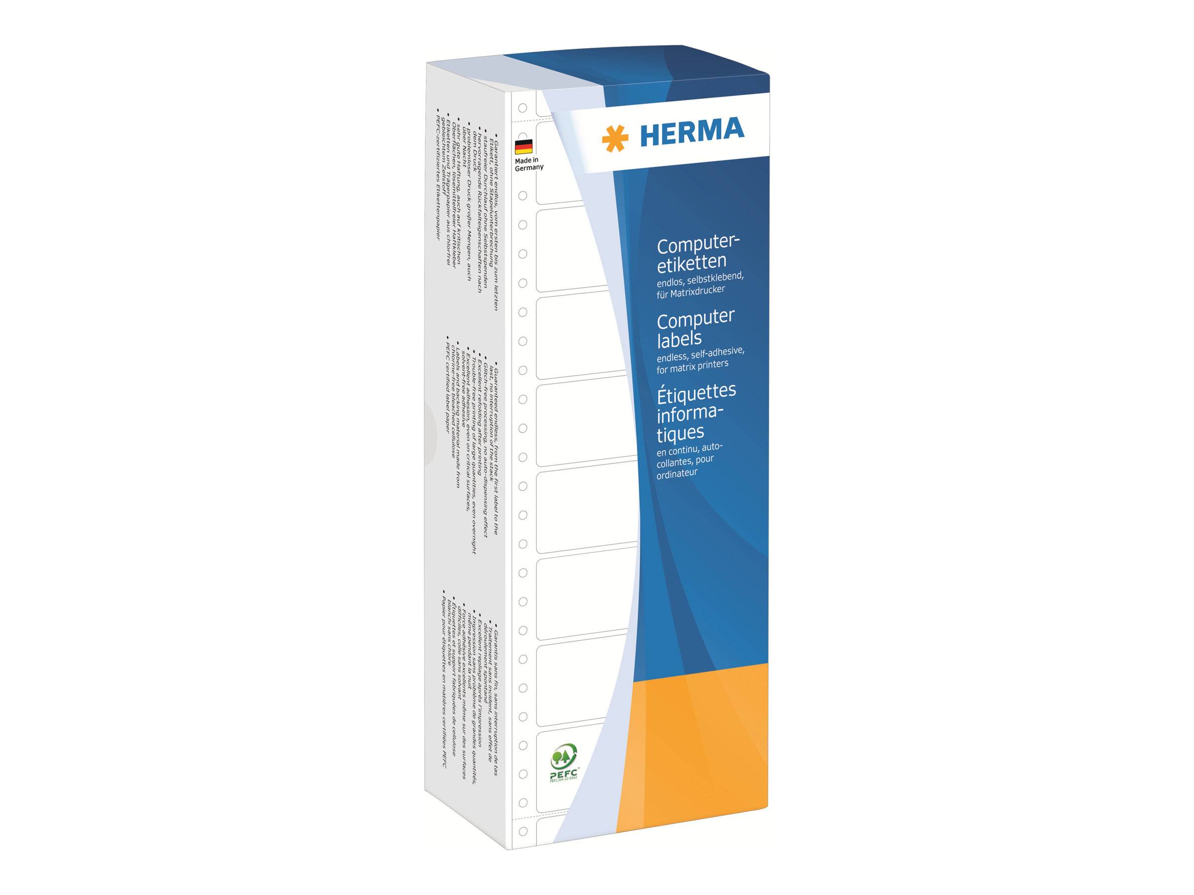 HERMA Computer labels - Perforiert - weiß - 10.3 x 38.1 mm 24000 Stck. (2 Rolle(n)