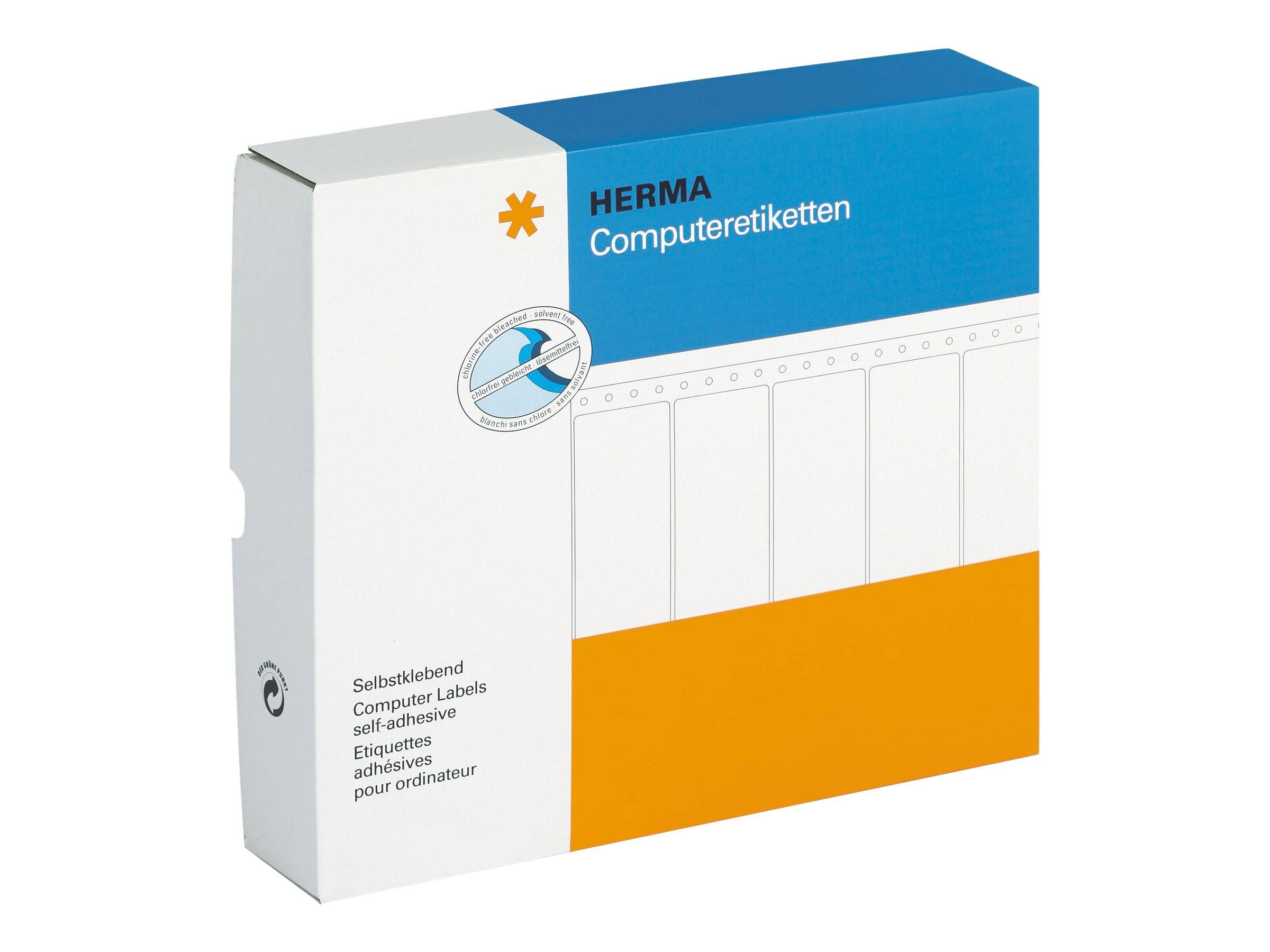 HERMA Computer labels - Papier - matt - permanent selbstklebend - perforiert - weiß - 81.28 x 35.7 mm 16000 Etikett(en) (4 Bogen x 4000)