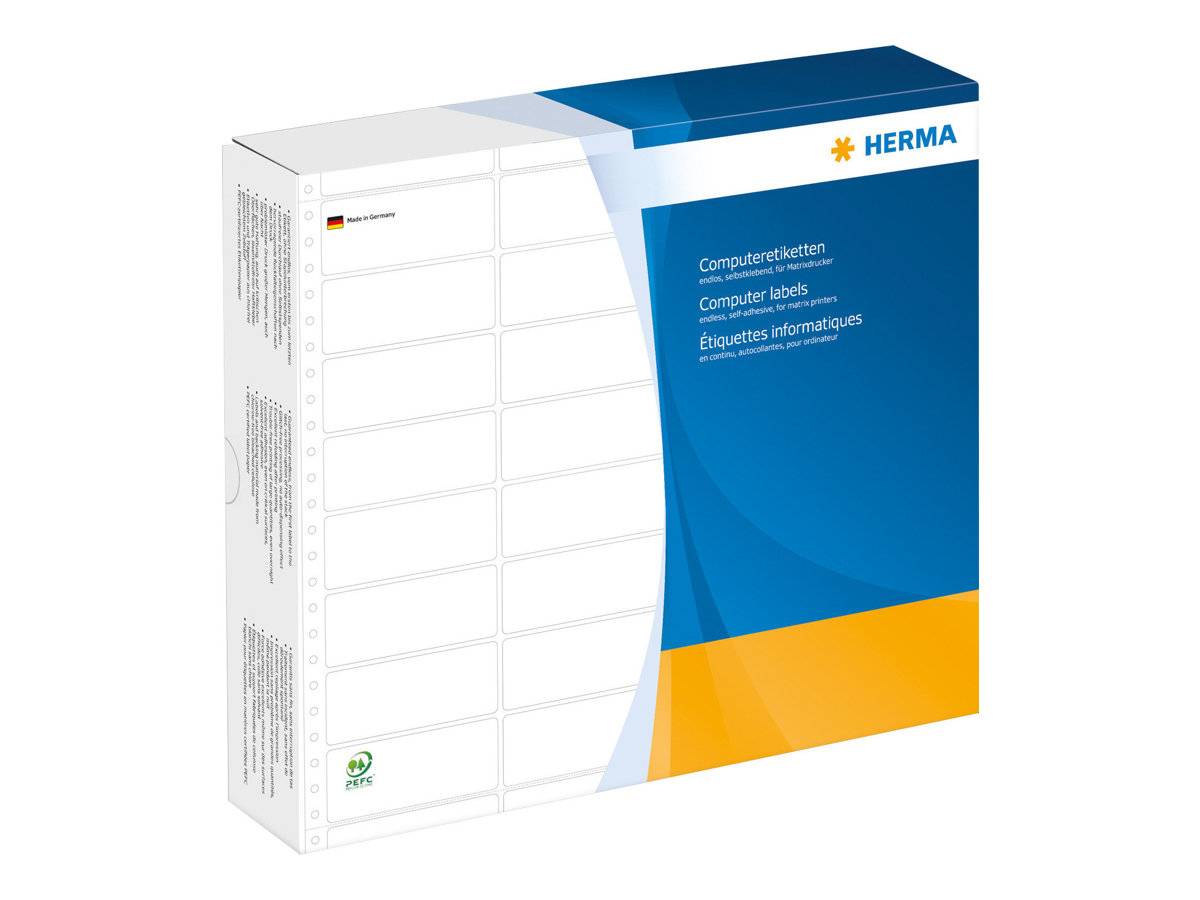 HERMA Computer labels - Papier - matt - permanent selbstklebend - perforiert - weiß - 81.28 x 35.7 mm 16000 Etikett(en)