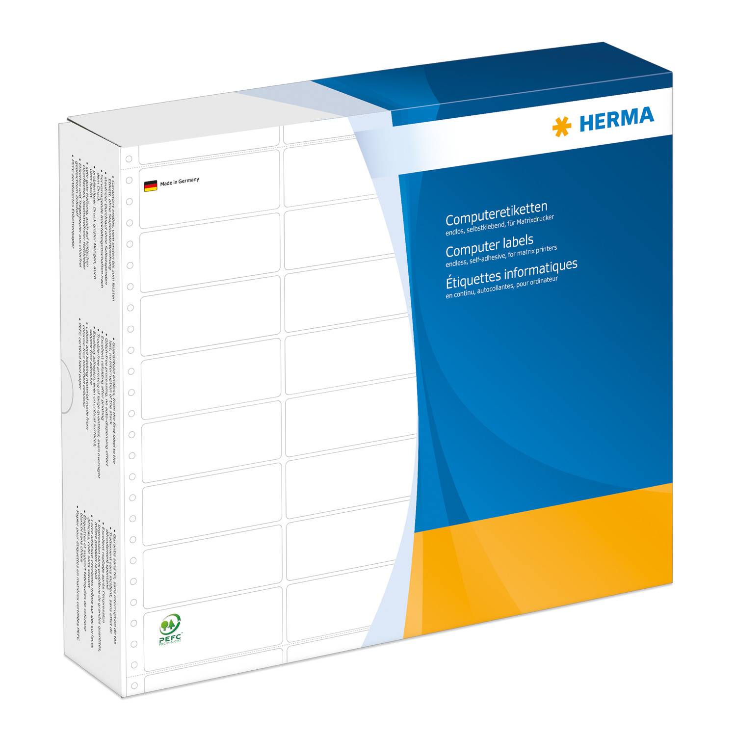HERMA Computer labels - Papier - matt - permanent selbstklebend - perforiert - weiß - 81.28 x 35.7 mm 16000 Etikett(en)