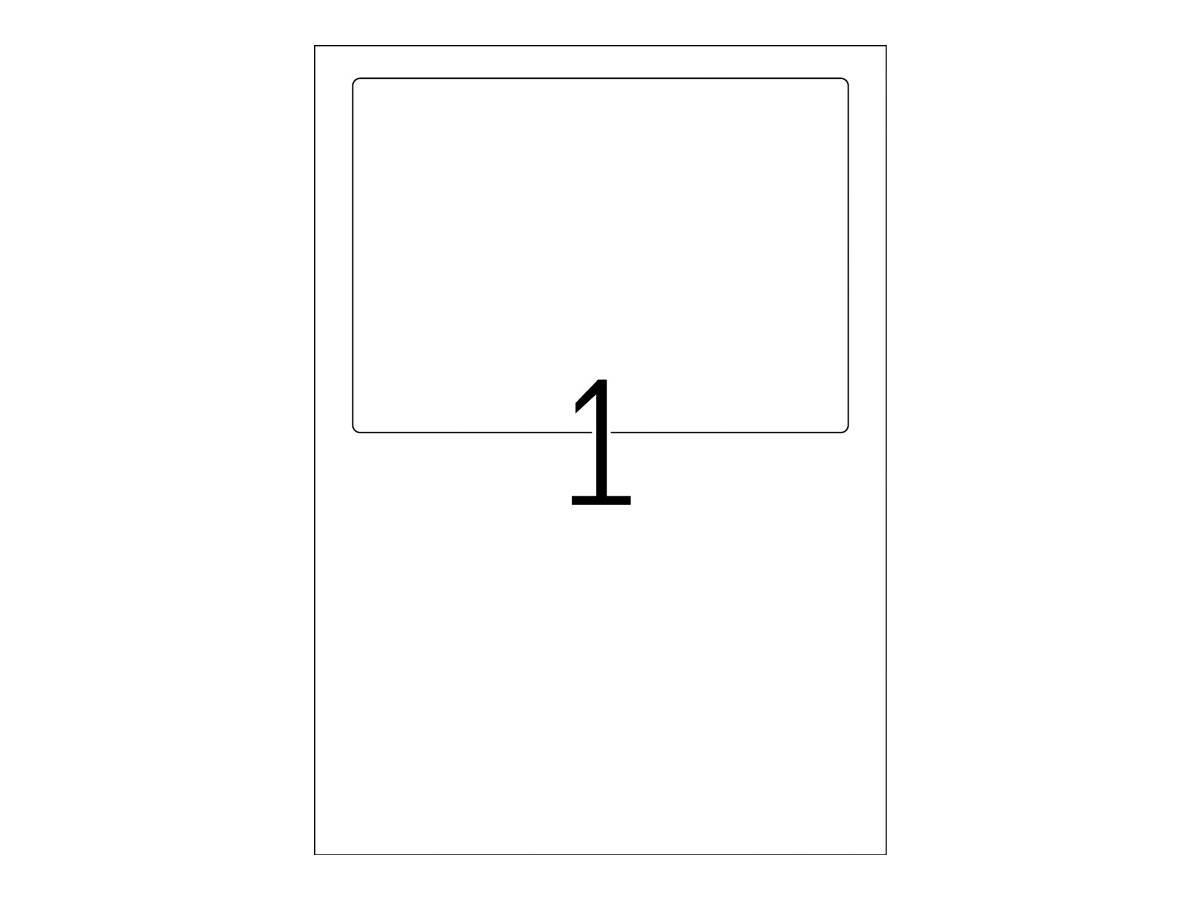 Einfaches Schwarz-Weiß-Diagramm eines Rechtecks mit einem kleineren eingesetzten Rechteck oben, mit der Bezeichnung „1