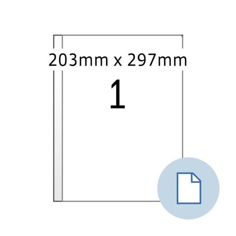 Blattetiketten A4, 8401, Papier weiß, 203x297 mm, 500 Blatt/500 Etiketten