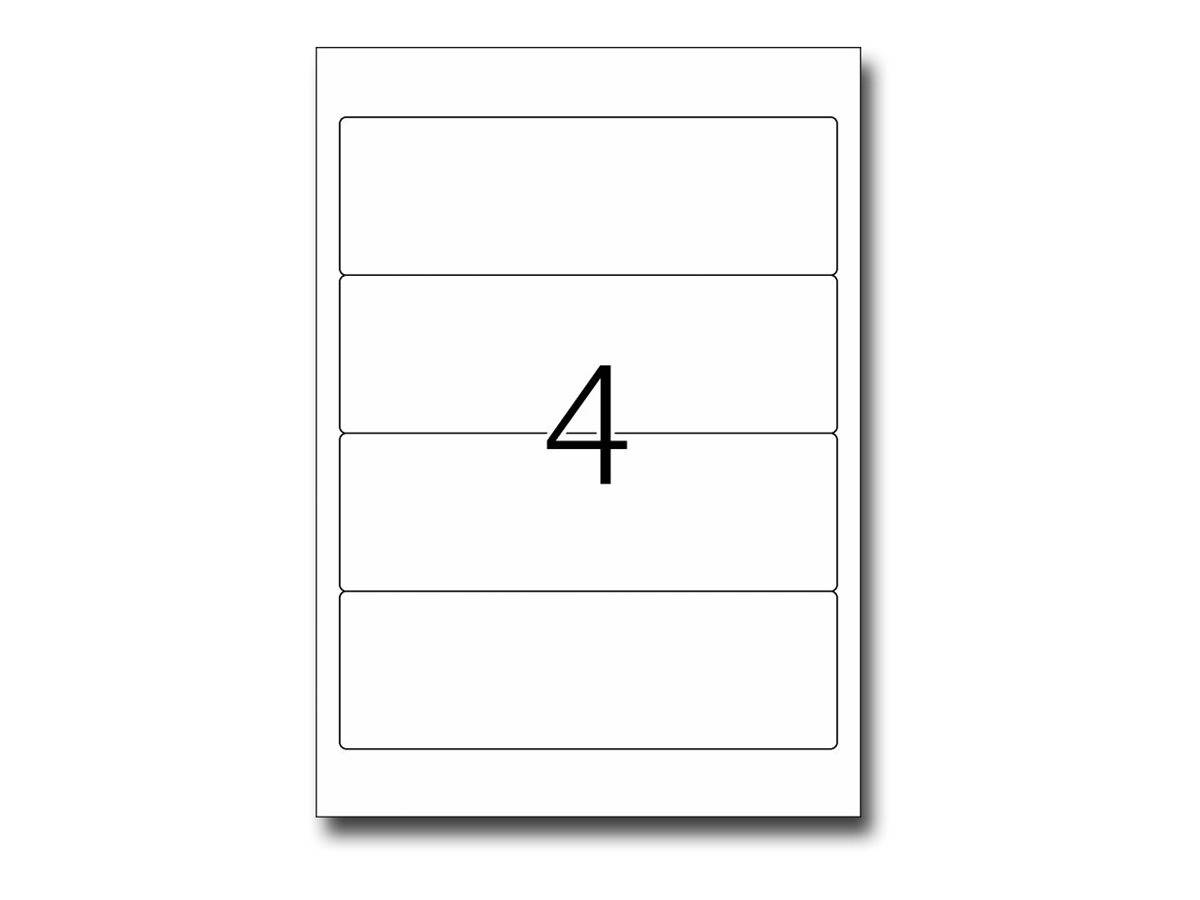 Ein leeres vierteiliges Formular oder eine Vorlage mit der Zahl 4 in der Mitte des mittleren Abschnitts zentriert.