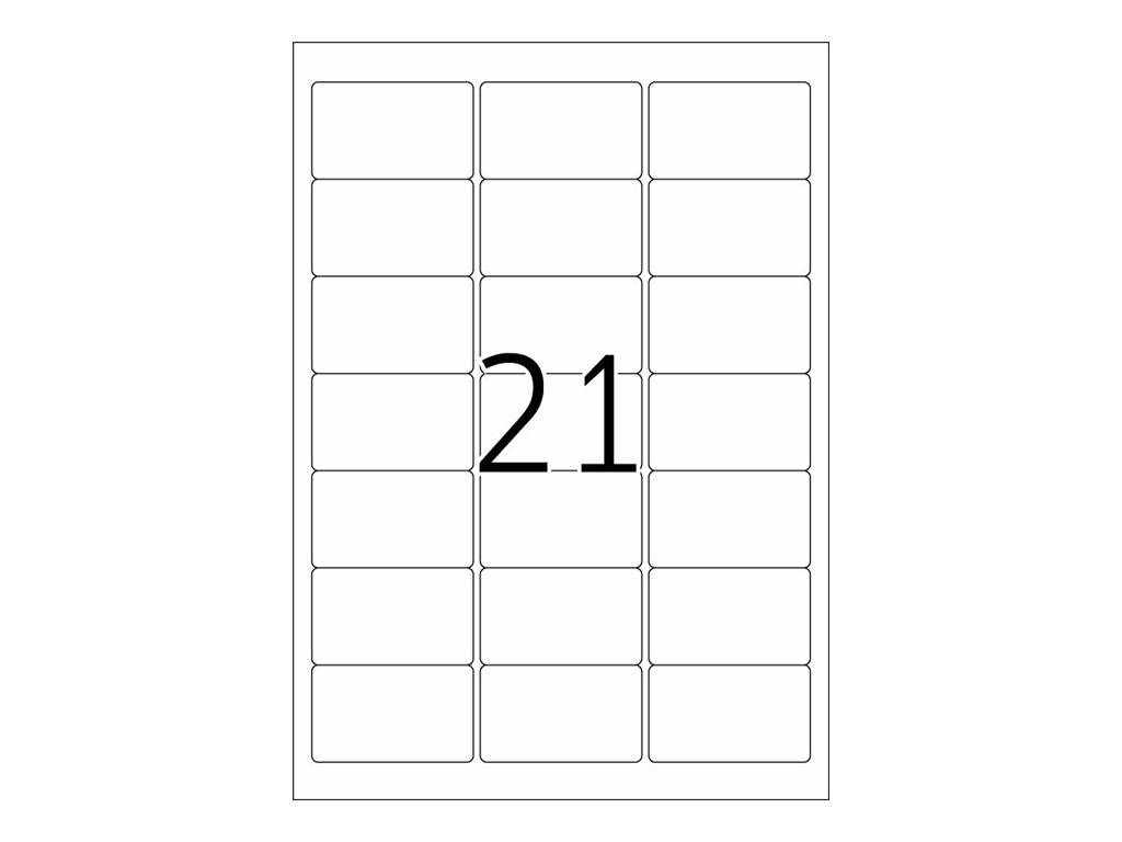 Etikettenvorlage mit einer großen zentrierten „21