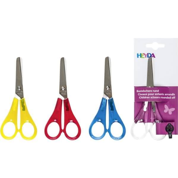 Kinderschere 13cm rund farbig sortiert