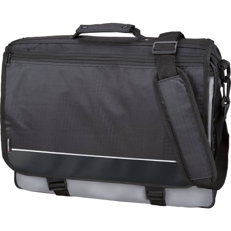 LiGHTPAK Umhängetasche "WAVE", Polyester, schwarz/grau