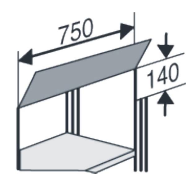 Schriftblende für Bibliotheks-Regal libra Breite 75cm schwarz