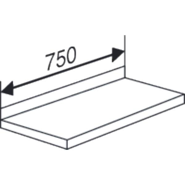 Fachboden für Bibliotheks-Regal libra BxT 75x25cm lichtgrau