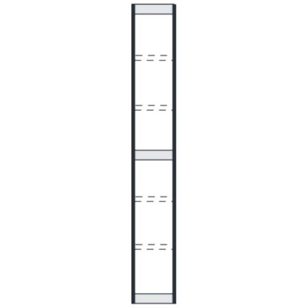 Büroregal Progress 2000 Endseite TxH 50x260cm schwarz/lichtgrau