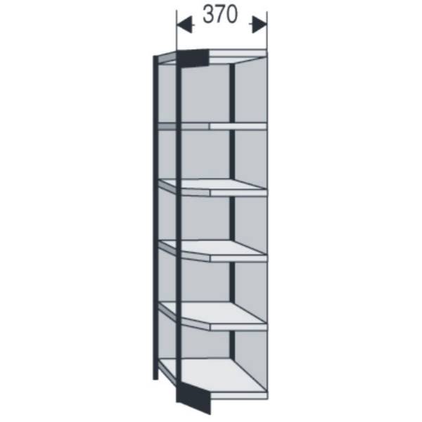Büroregal Progress 2000 Ecke 67x30x225cm 6 Böden m. Rückwand schwarz/lichtgrau
