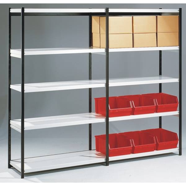 Magazin-Regal Stora 100 Endseite BxTxH 100x50x190cm schwarz/lichtgrau