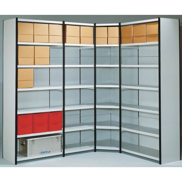 Magazin-Regal Stora 100 Regalfeld mit Rückwand BxTxH 100x30x190cm schwarz/lichtgrau