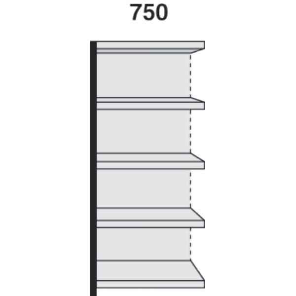 Magazin-Regal Stora 100 Regalfeld mit Rückwand BxTxH 75x30x190cm schwarz/lichtgrau