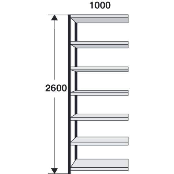 Magazin-Regal Stora 100 Regalfeld BxTxH 100x30x260cm schwarz/lichtgrau