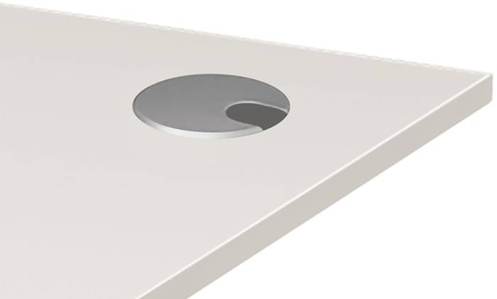 Tischplatten-Kabeldurchlass M-ove mittig mont.weiß n.nachrüstbar