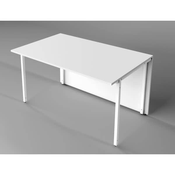 Thekentisch Atlantis rechteckig beidseitig gerade 135x82,5x105cm weiß/glas