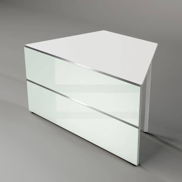 Thekentisch Atlantis Zwischenelement 135/69x82,5x105cm weiß/glas