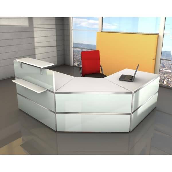Thekentisch Atlantis Zwischenelement 135/69x82,5x105cm weiß/glas