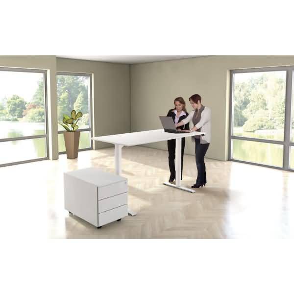 Sitz-/Stehtisch Move 1 elektr. höhenverstellbar bis 123cm BxT 160x80cm weiß/weiß