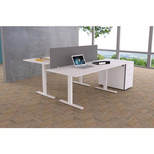 Sitz-/Stehtisch Move 1 elektr. höhenverstellbar bis 123cm BxT 160x80cm grafit/weiß