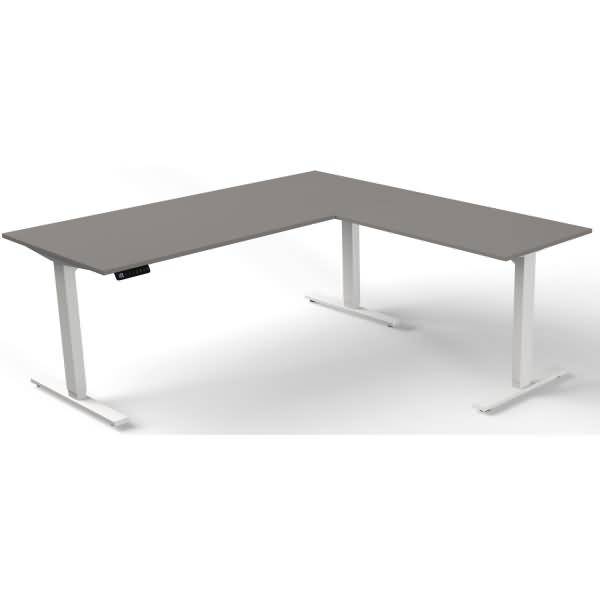 Sitz-/Stehtisch Move 3 elektr. höhenverstellbar BxT 180x180cm + Anbautisch grafit