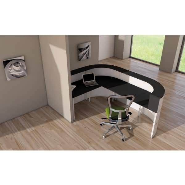 Theke Cento 6 BxT 260x180cm weiß/anthrazit